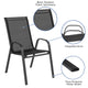 Black |#| Black Outdoor Stack Chair with Flex Comfort Material - Patio Stack Chair