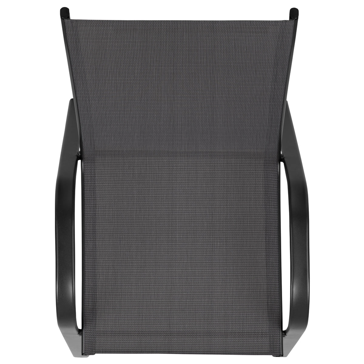 Black |#| Black Outdoor Stack Chair with Flex Comfort Material - Patio Stack Chair