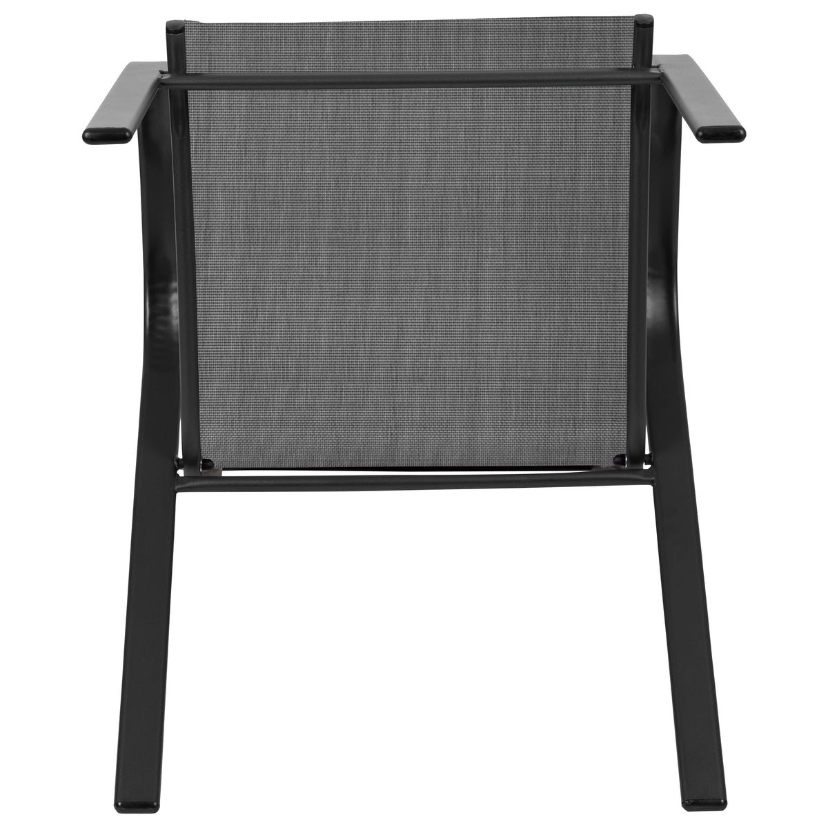 Black |#| Black Outdoor Stack Chair with Flex Comfort Material - Patio Stack Chair