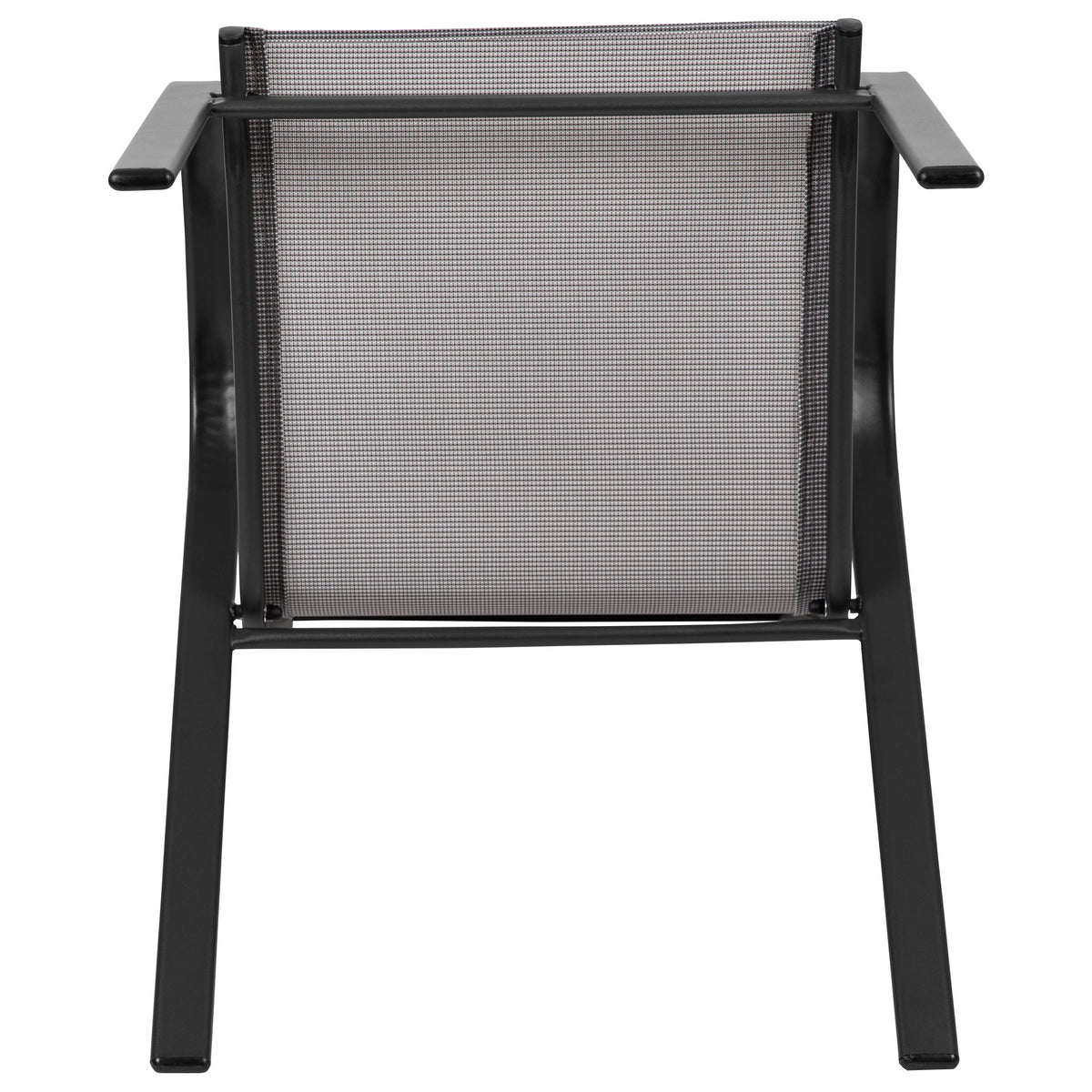 Gray |#| Gray Outdoor Stack Chair with Flex Comfort Material - Patio Stack Chair