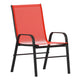 Red |#| Red Outdoor Stack Chair with Flex Comfort Material - Patio Stack Chair