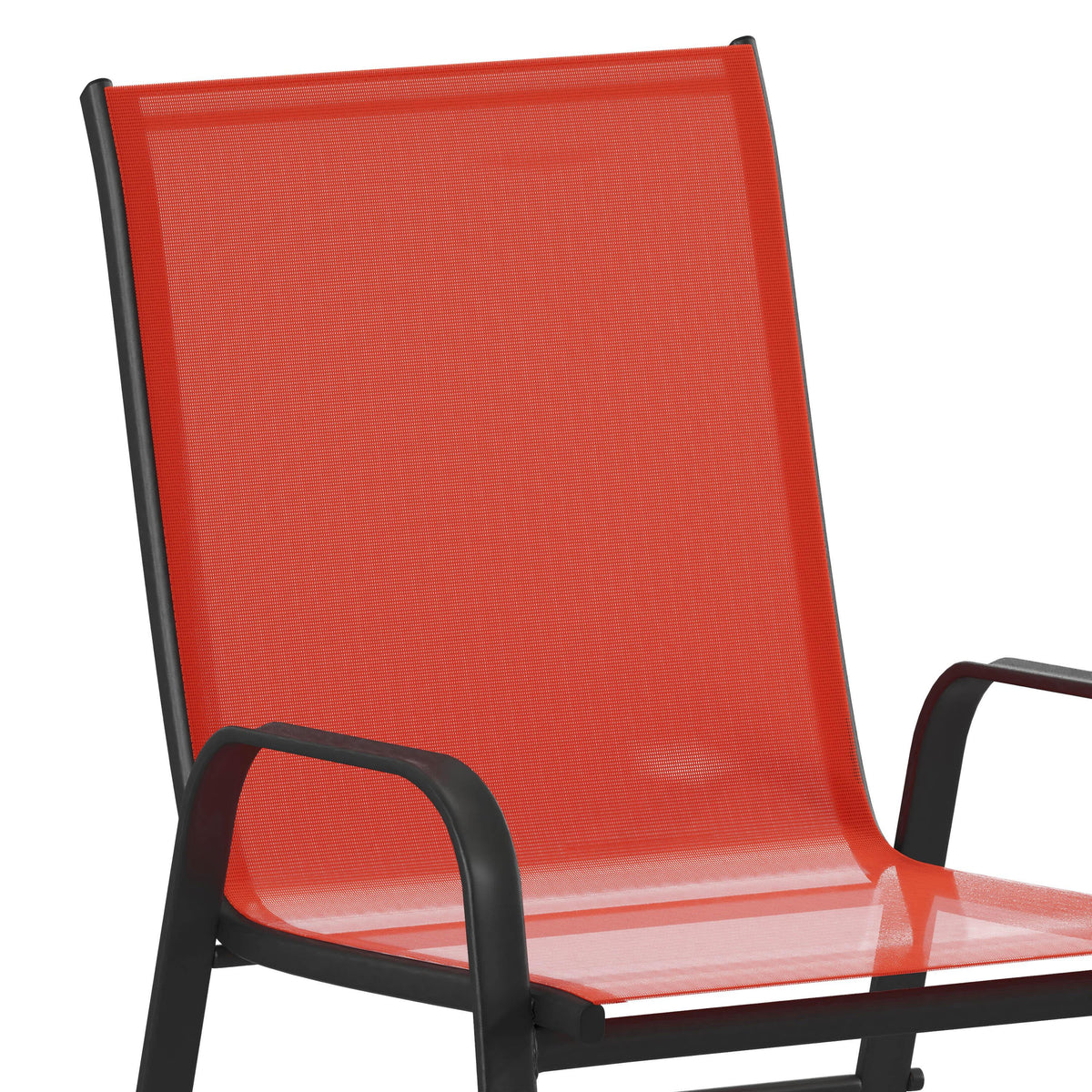 Red |#| Red Outdoor Stack Chair with Flex Comfort Material - Patio Stack Chair