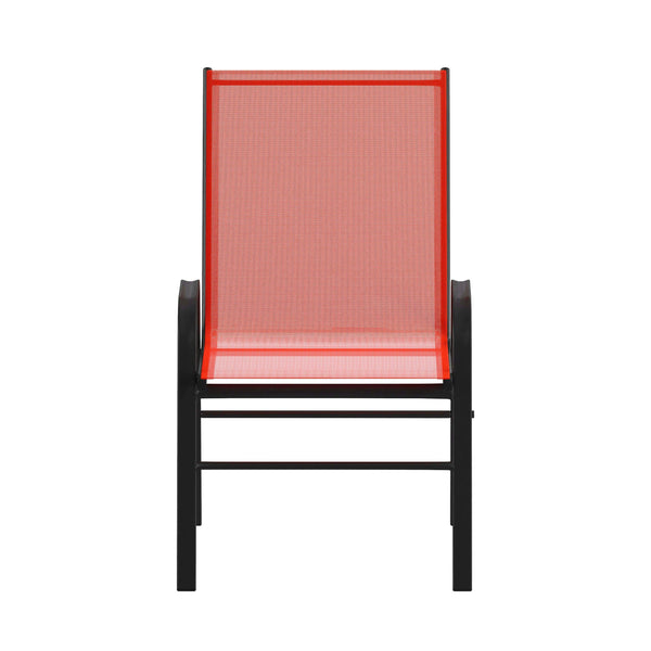 Red |#| Red Outdoor Stack Chair with Flex Comfort Material - Patio Stack Chair