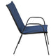 Navy |#| Navy Outdoor Stack Chair with Flex Comfort Material - Patio Stack Chair