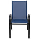 Navy |#| Navy Outdoor Stack Chair with Flex Comfort Material - Patio Stack Chair