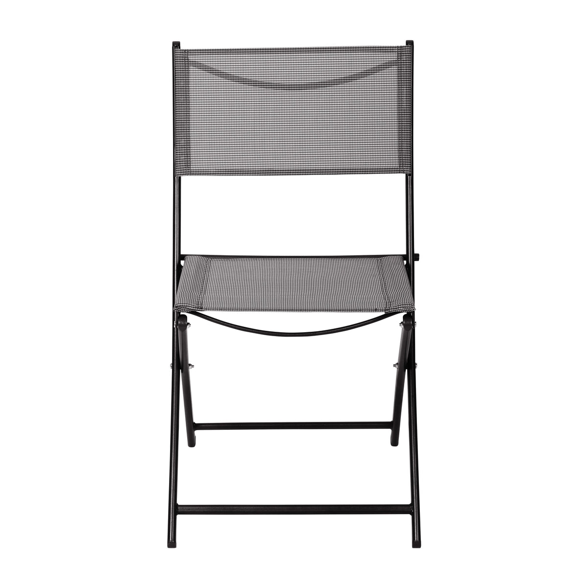 Gray |#| 2 Pack Commercial Outdoor Flex Comfort Folding Chair with Metal Frame in Gray