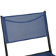 Navy |#| 2 Pack Commercial Outdoor Flex Comfort Folding Chair with Metal Frame in Navy