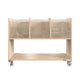 Commercial Wooden Mobile Storage Cart with 6 Clear Compartments - Shelf, Natural