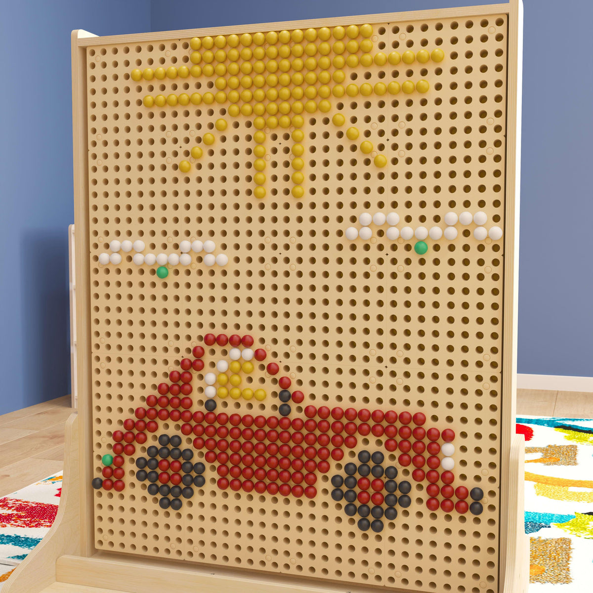 Multicolor Plastic Peg Set for STEAM Wall Systems - 512 Pieces