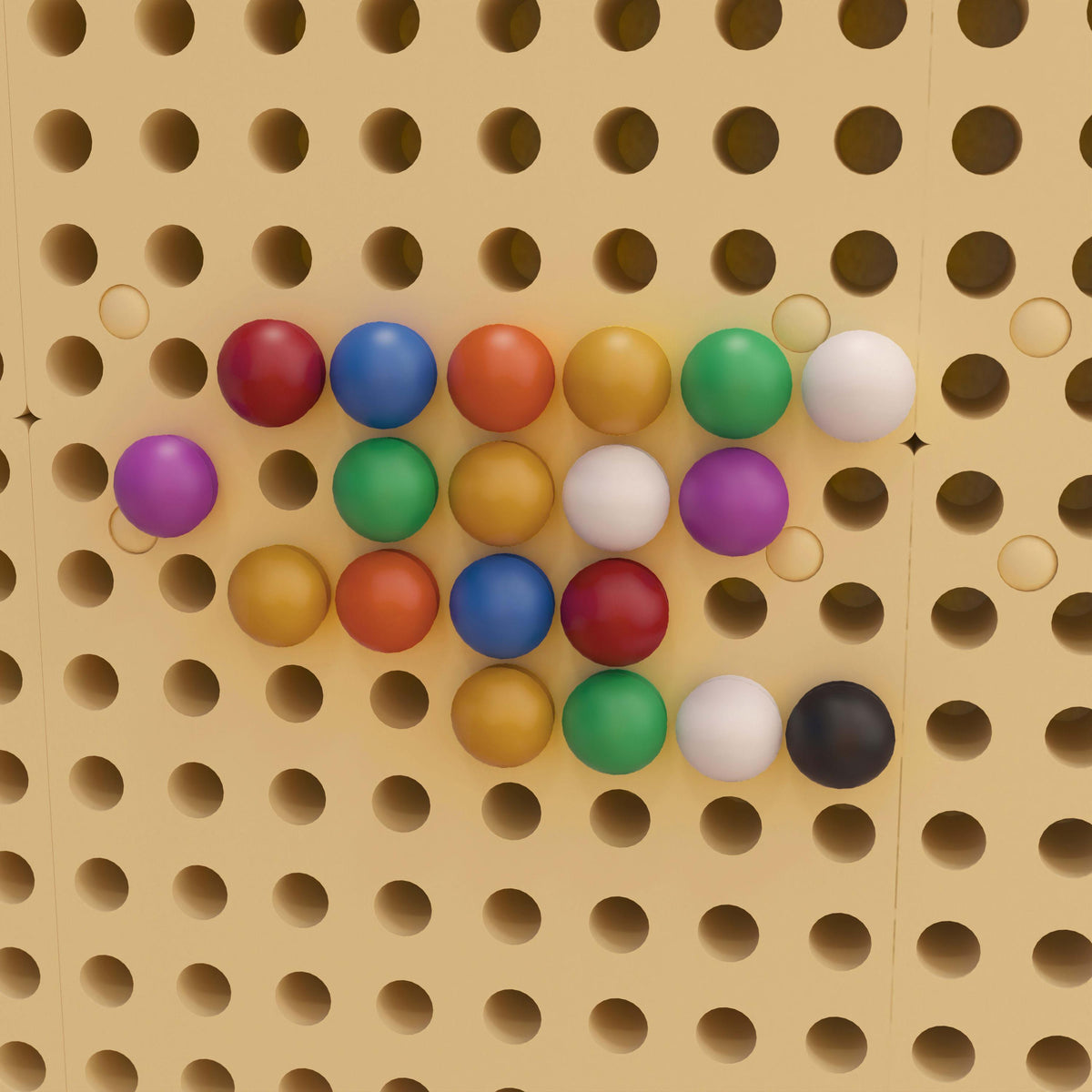 Multicolor Plastic Peg Set for STEAM Wall Systems - 512 Pieces