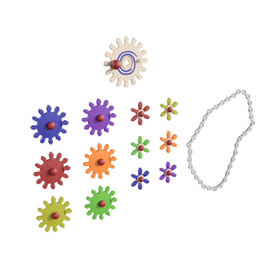 Bright Beginnings Commercial Grade 79 Piece Multicolor Chain and Gears Accessory Set for Modular STEAM Wall Systems