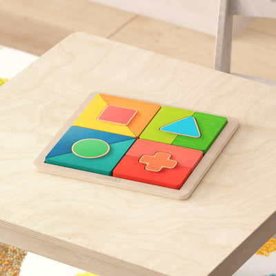 Bright Beginnings Commercial Grade Birch Plywood STEM Geometric Shape Building Puzzle Board - View 2