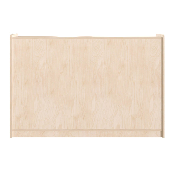 Commercial Grade Natural Finish Wooden Classroom Extra Wide 3 Shelf Storage Unit
