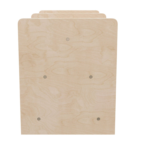 Commercial Grade Natural 2 Tier Double Display Shelf with Clear Storage Bin