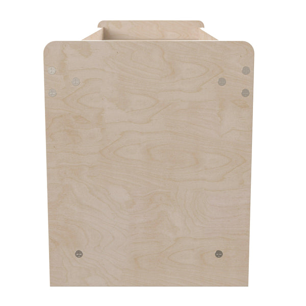 Commercial Grade Natural Finish Wooden Classroom 2 Tier Display Shelf Unit