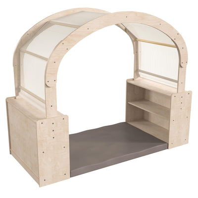 Bright Beginnings Commercial Grade Quiet Corner Reading Nook with Two Storage Shelf Units and Canopy - Greenguard Certified Wooden - View 1