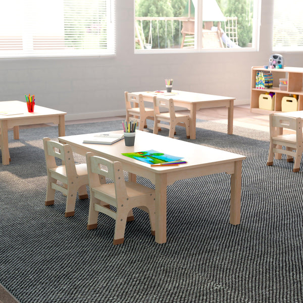 Commercial 23.5 x 47.25 Rectangular Wooden Classroom Activity Table - Beech