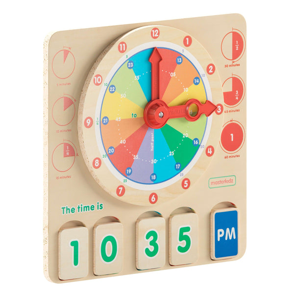 Commercial Grade STEM Telling Time Learning Board - Natural/Multicolor