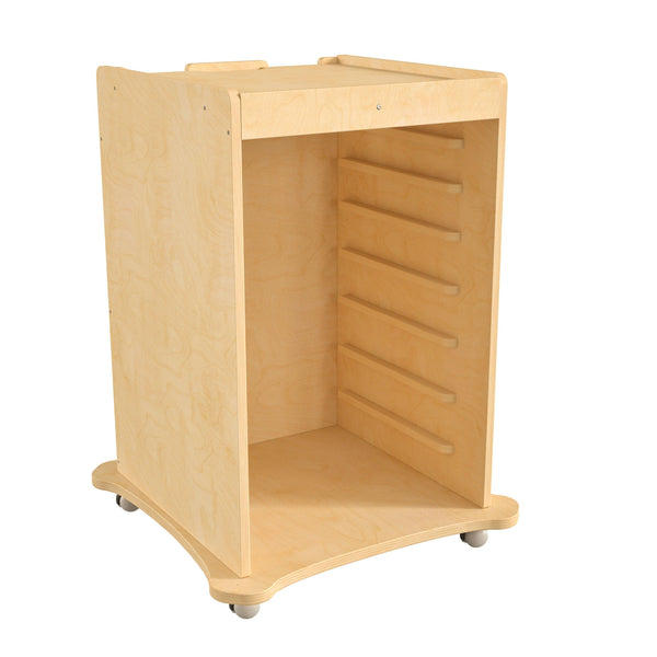 Commercial Grade Natural Finish Wooden STEAM Wall Board Mobile Storage Cart