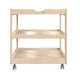 Commercial Grade Natural Wooden 3 Shelf Square Classroom Mobile Storage Cart