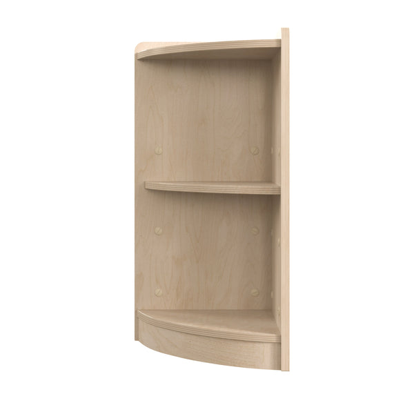 Commercial Grade Natural Finish Wooden Classroom 2 Tier Corner Storage Unit