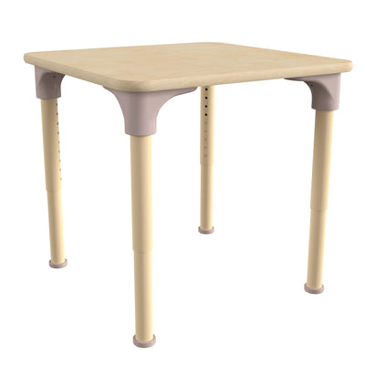 Bright Beginnings Commercial Grade Wooden Adjustable Height Classroom Activity Table - Metal Legs Adjust From 15