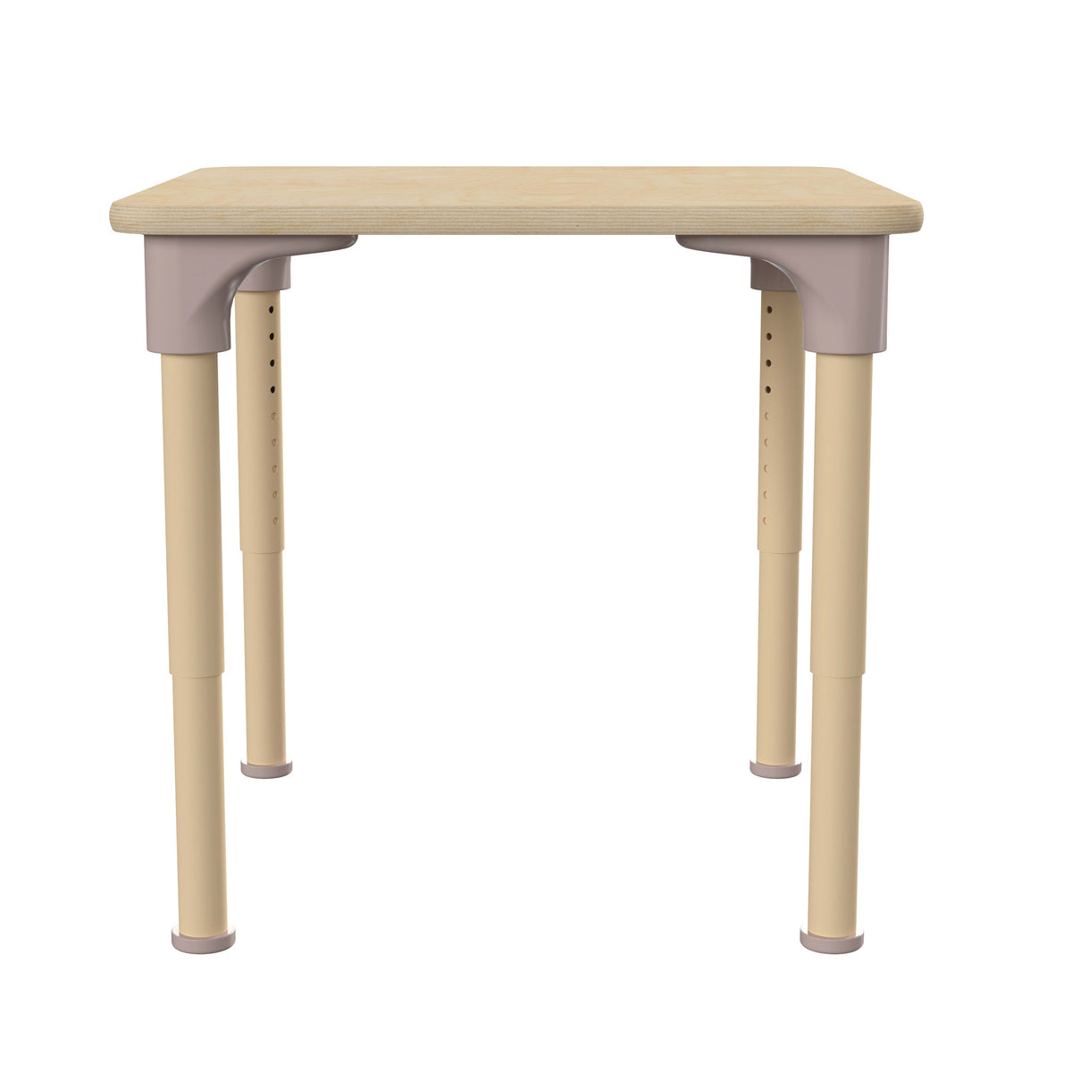 Commercial Grade Adjustable Height Square Wooden Classroom Table - Beech