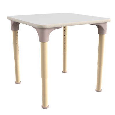 Bright Beginnings Commercial Grade Wooden Adjustable Height Classroom Activity Table - Metal Legs Adjust From 15
