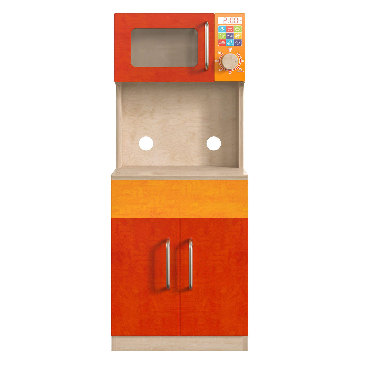 Wooden Commercial Grade Kid's Kitchen Cabinet with Microwave and Storage