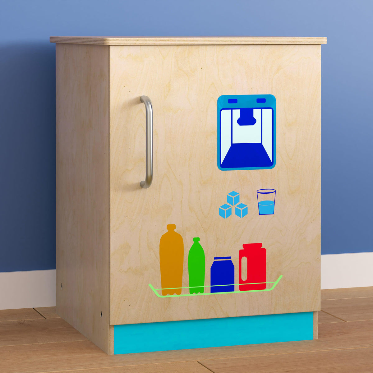 Wooden Commercial Grade Kid's Kitchen Refrigerator with Storage