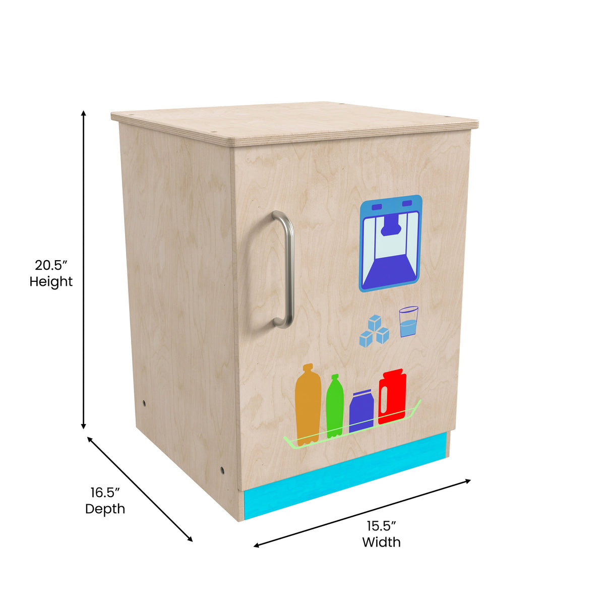Wooden Commercial Grade Kid's Kitchen Refrigerator with Storage