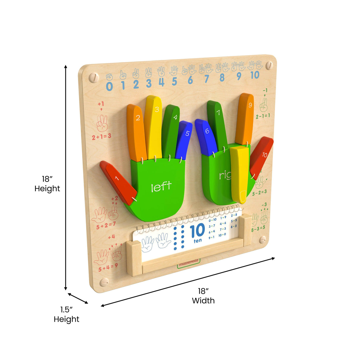 Commercial Grade STEAM Wall Wooden Counting Accessory Board - Multicolor