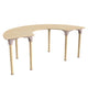 Commercial Grade Adjustable Height Half Circle Wood Activity Table - Beech