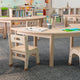 Commercial Grade Half Circle Wooden Classroom Activity Table - Beech