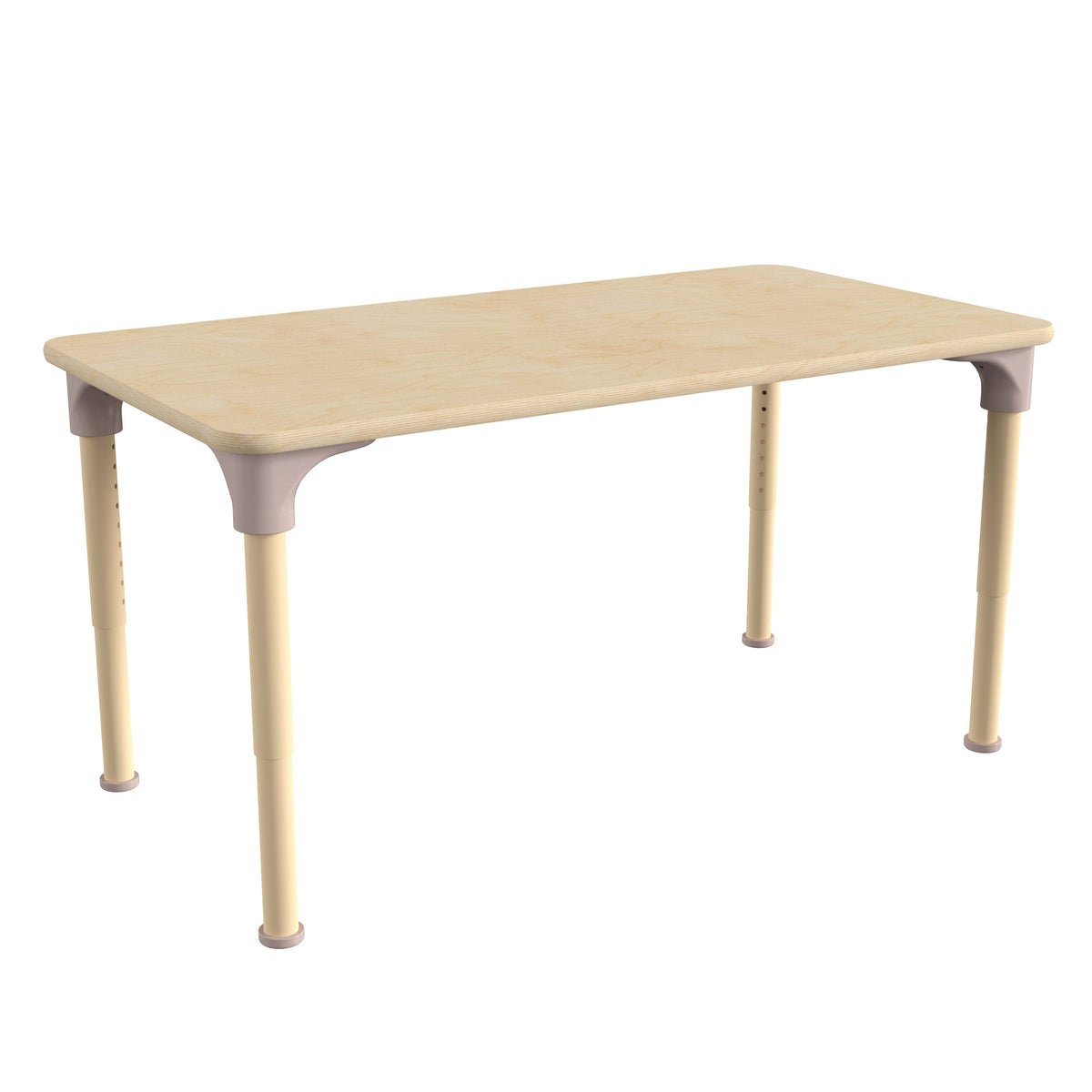 Commercial Grade Adjustable Height Rectangle Wood Activity Table - Beech