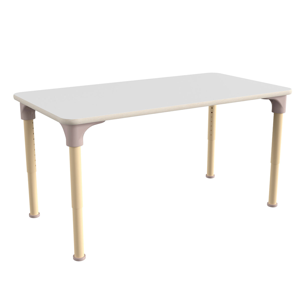 Commercial Grade Adjustable Height Rectangle Wood Activity Table - Beech/White