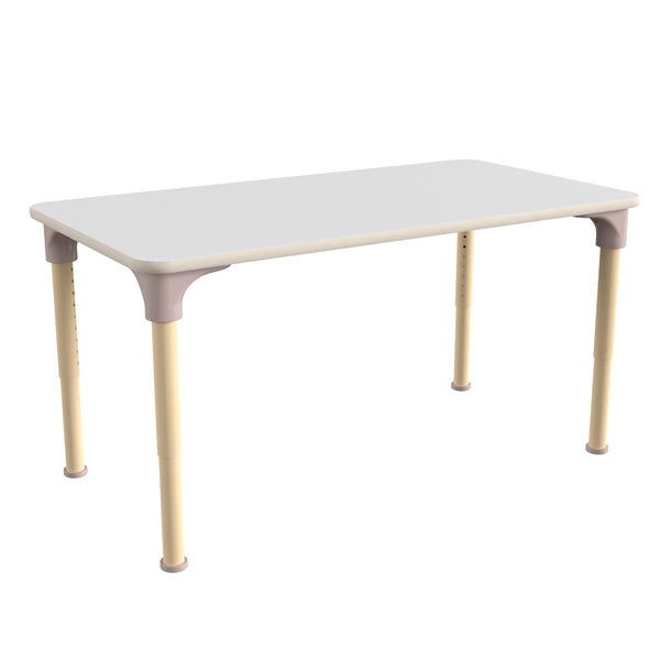 Commercial Grade Adjustable Height Rectangle Wood Activity Table - Beech/White