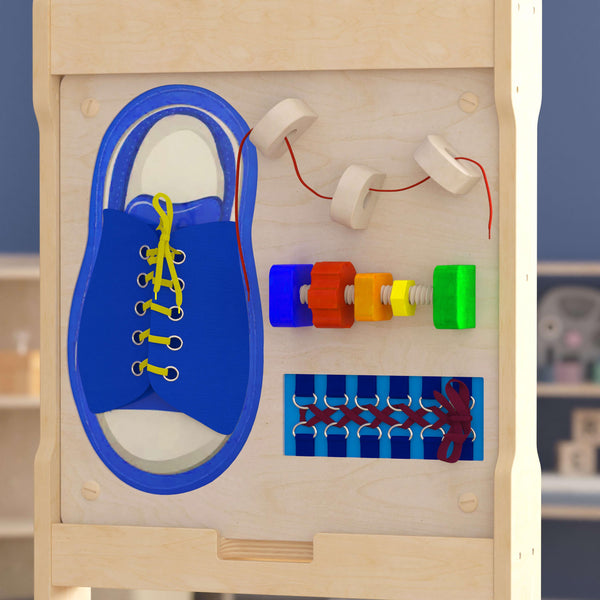 Commercial Grade STEAM Wall Wooden Tie It-Turn It Accessory Board - Multicolor
