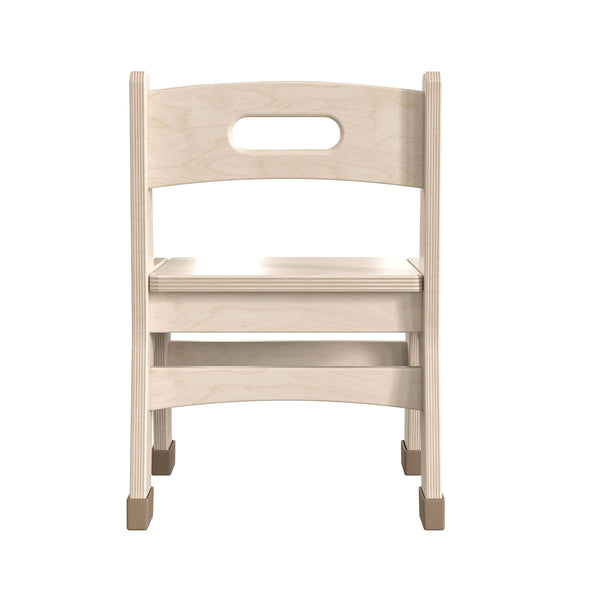Commercial Grade 9 Inch Natural Wood Classroom Chairs with Carry Handle-2 Pack