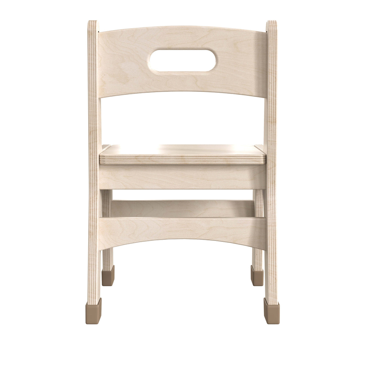 Commercial Grade 10 Inch Natural Wood Classroom Chairs with Carry Handle-2 Pack