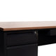 Walnut |#| Commercial Double Pedestal Desk with 5 Locking Drawers in Walnut-50x70