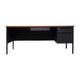 Walnut |#| Commercial Right Side Single Pedestal Desk-3 Locking Drawers in Walnut-30x70