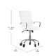 White LeatherSoft/Chrome Frame |#| Executive Chair with Chrome Frame & Arms on Skate Wheels - White LeatherSoft