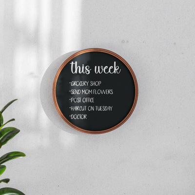 Canterbury Round Wall Mounted Magnetic Chalkboards for Home or Business with Eraser and Chalk, Set of 2