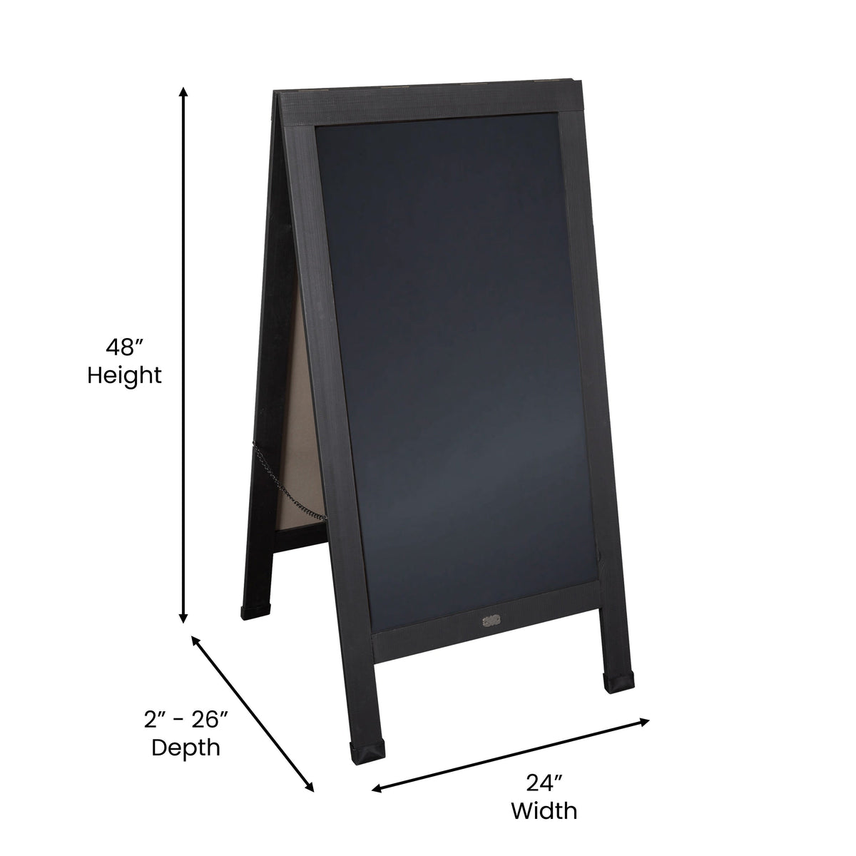 Black,48inchH x 24inchW |#| Black Wood A-Frame Magnetic Chalkboard Set-Markers, Stencils, and Magnets