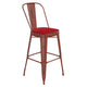 Kelly Red/Red |#| All-Weather Bar Height Stool with Poly Resin Seat - Kelly Red/Red