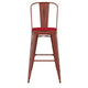 Kelly Red/Red |#| All-Weather Bar Height Stool with Poly Resin Seat - Kelly Red/Red