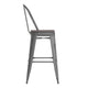 Silver Gray/Gray |#| All-Weather Bar Height Stool with Poly Resin Seat - Silver/Gray