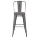 Silver Gray/Gray |#| All-Weather Bar Height Stool with Poly Resin Seat - Silver/Gray