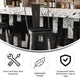 Black/Black |#| All-Weather Bar Height Stool with Poly Resin Seat - Black/Black